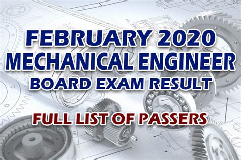 Mechanical Engineer Board Exam Result February .